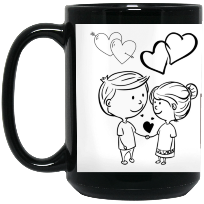 25 Happy Anniversary-BM 15 oz. Black Mug