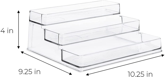 3-Tier Plastic Spice Rack - Clear
