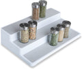 3-Tier Plastic Spice Rack with Non-Slip Lining - White