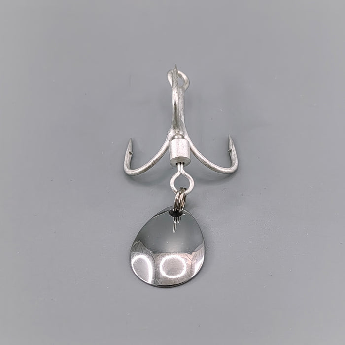 3x Strong Treble Hooks With Spinner