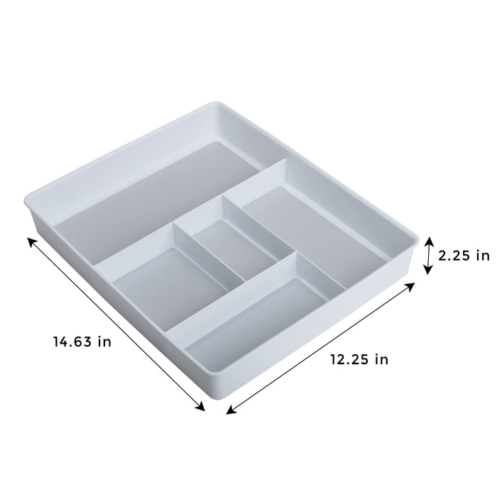 5-Compartment Plastic Drawer Organizer
