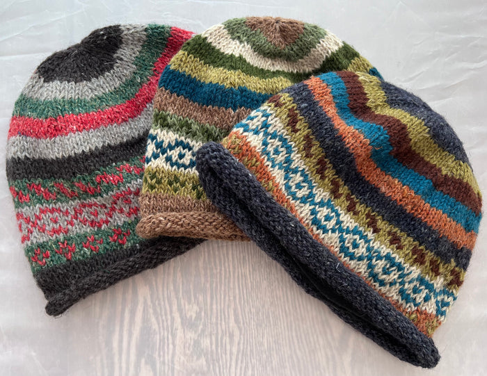 Hemp Wool Striped Hat