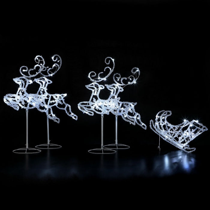 Acrylic 4 Flying Reindeer & Sleigh