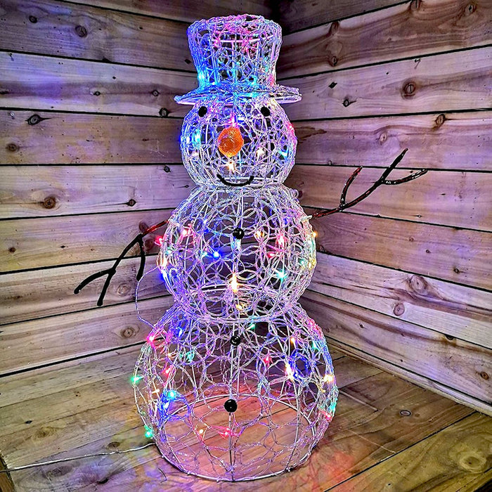 Acrylic Snowman 90cm Multi