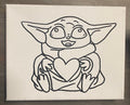 Baby Yoda Valentine Canvas