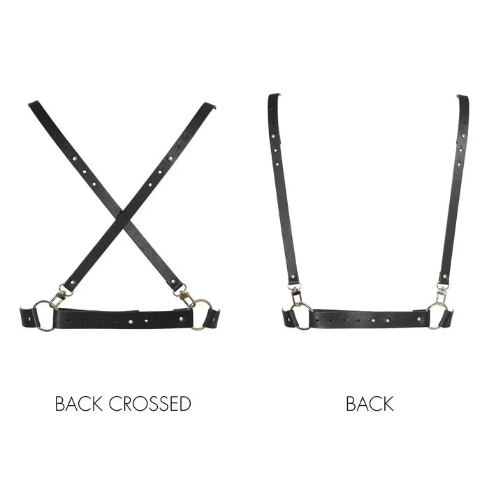 Bijoux Indiscrets Maze X-Harness - Vegan Leather BDSM Body Harness Black