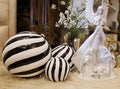 Black and White Stripe Set of 3 Ornaments
