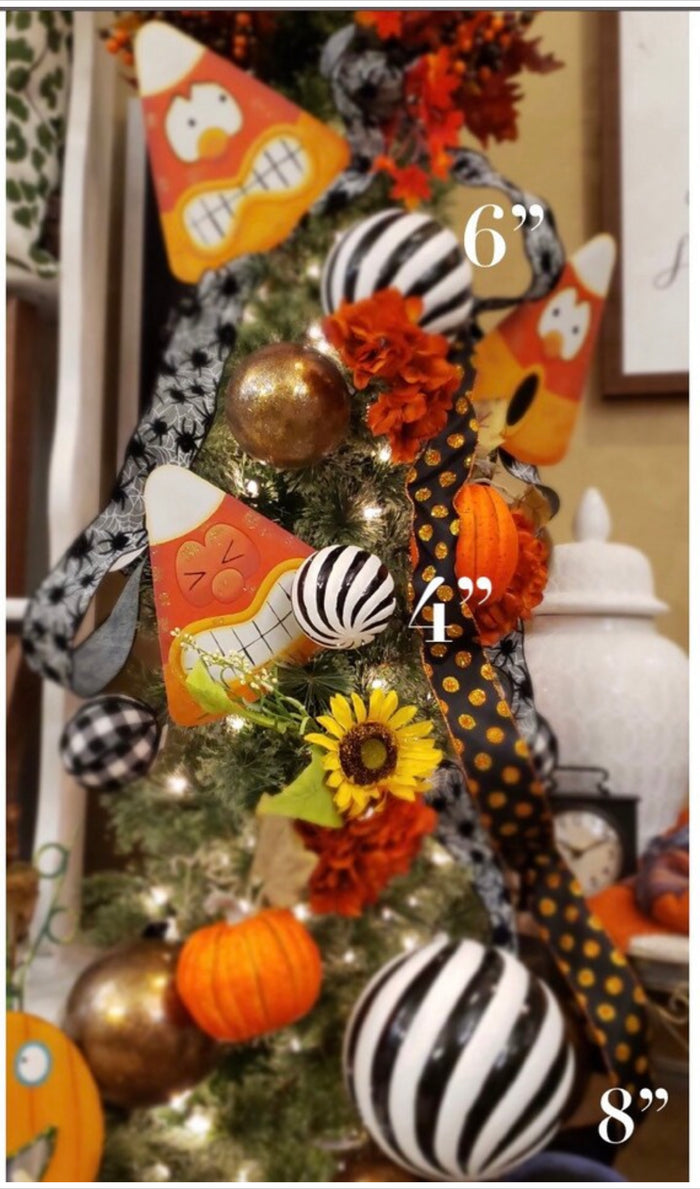 Black and White Stripe Set of 3 Ornaments