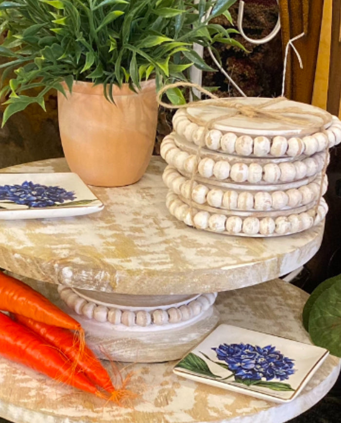 Blue and White Hydrangea Trinket Dish with Gold detail