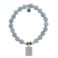 Blue Quartzite Stone Bracelet with Snake Sterling Silver Charm