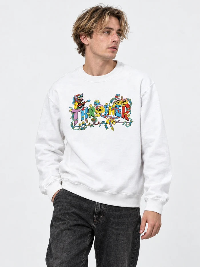 Buzo Thrasher Crew Devil Music Blanco — vista principal