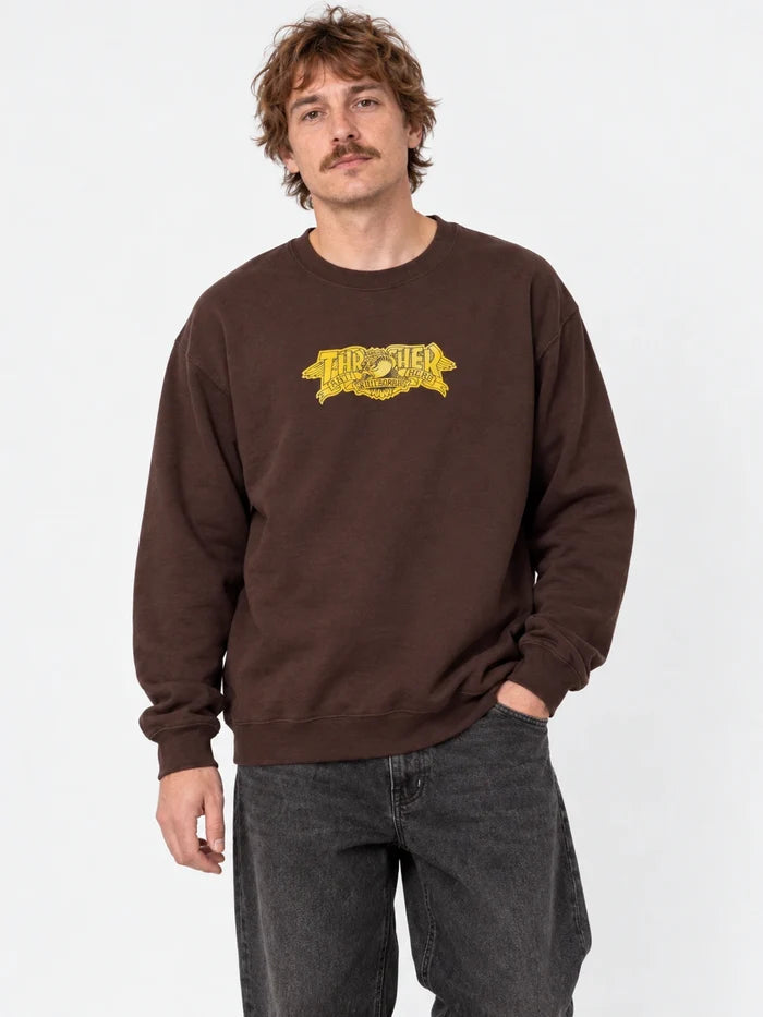 Buzo Thrasher Crew Mag Banner Marron — vista principal