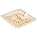 Cambro 60HPCHN150 - High Heat Notched Cover with Handle - Sixth-Size - Amber