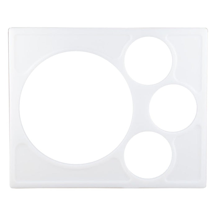 Cambro SBH15148 - Food Bar Template - Holds 15"D Salad Bowl and (3) Crocks - White