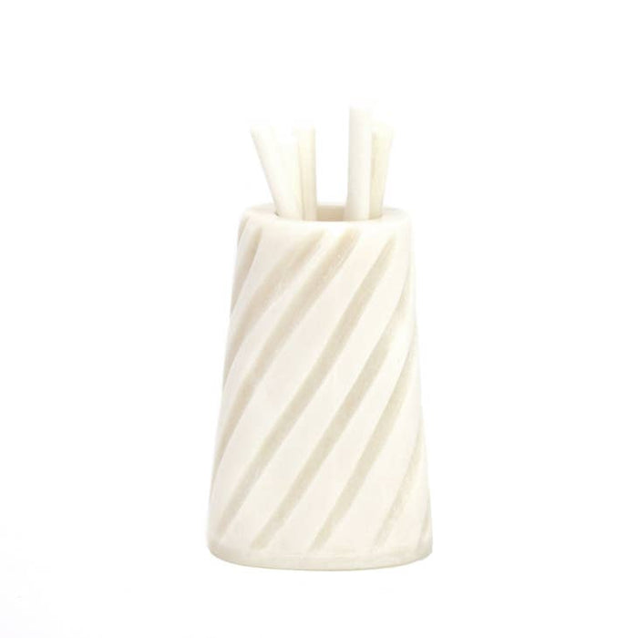 Carved Bone Cocktail Picks and Vessel