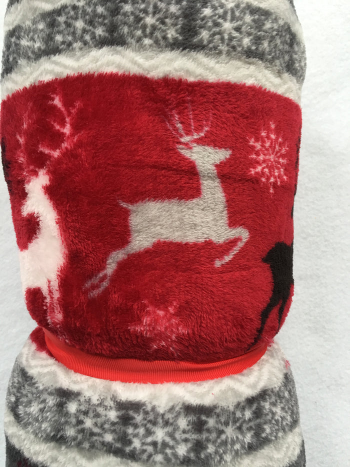 Christmas Reindeer and Snowflake Velvet Plush Blanket Throw