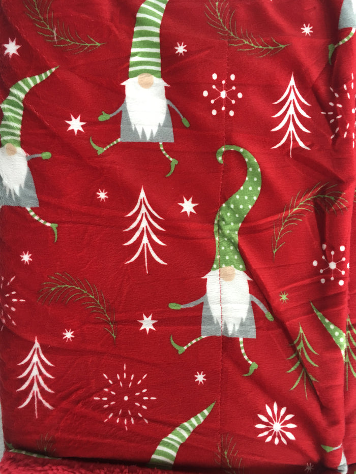 Christmas Themed Gnomes Blanket Throw