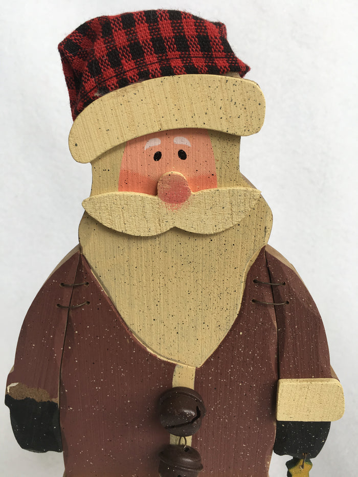 Christmas Wooden Standing Santa Holding Tree or Snowman Holding Gingerbread Cookie