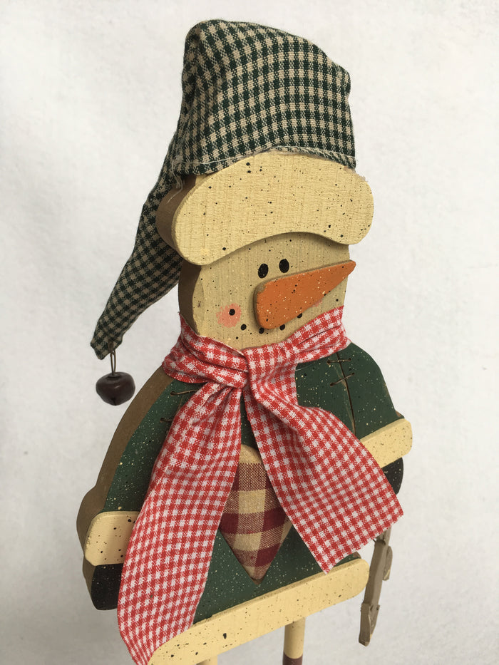 Christmas Wooden Standing Santa Holding Tree or Snowman Holding Gingerbread Cookie