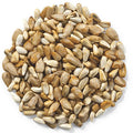 Cole's Cajun Cardinal Bird Seed, 10 or 20-lb bag, featuring a pile of safflower seed and whole sunflower hearts coated with fiery hot habanero chilies.