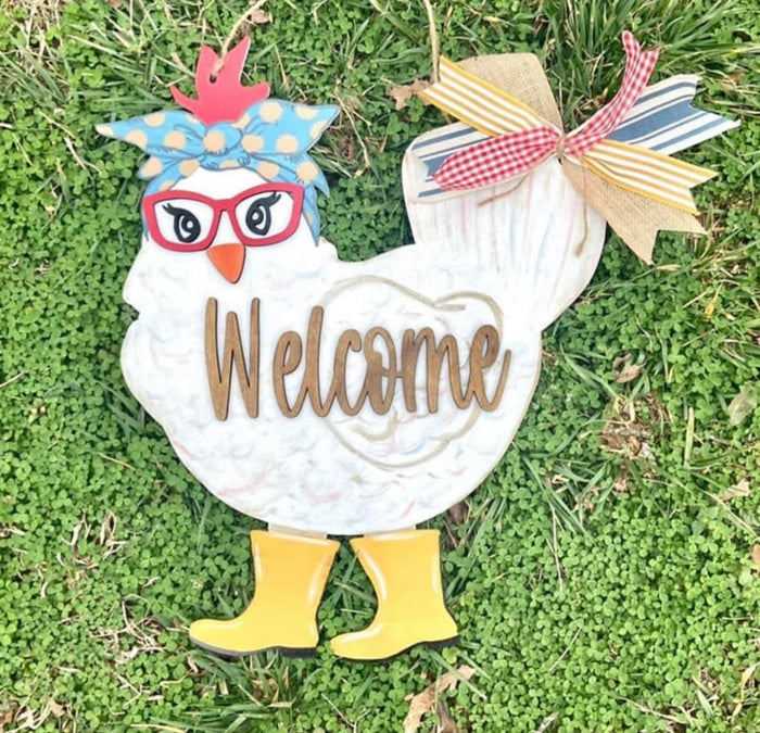 Country Chicken Wood Sign