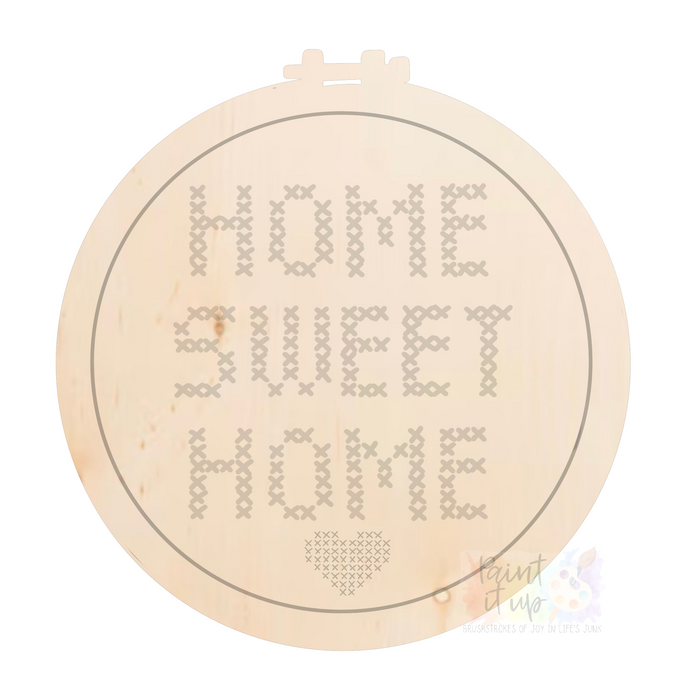 Cross Stitch Home Sweet Home Wood Sign/Door Hanger (DIY)