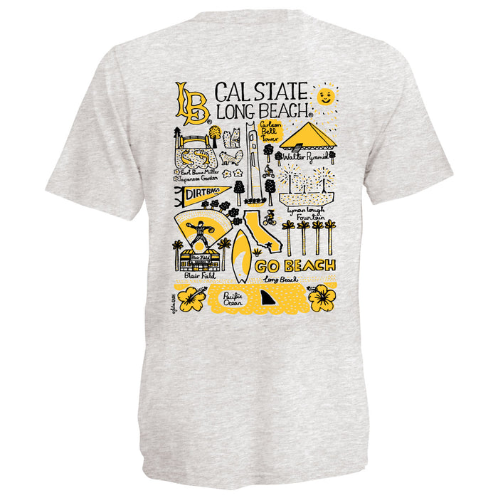 CSULB Icons Tee by Julia Gash - Oat, Camp David