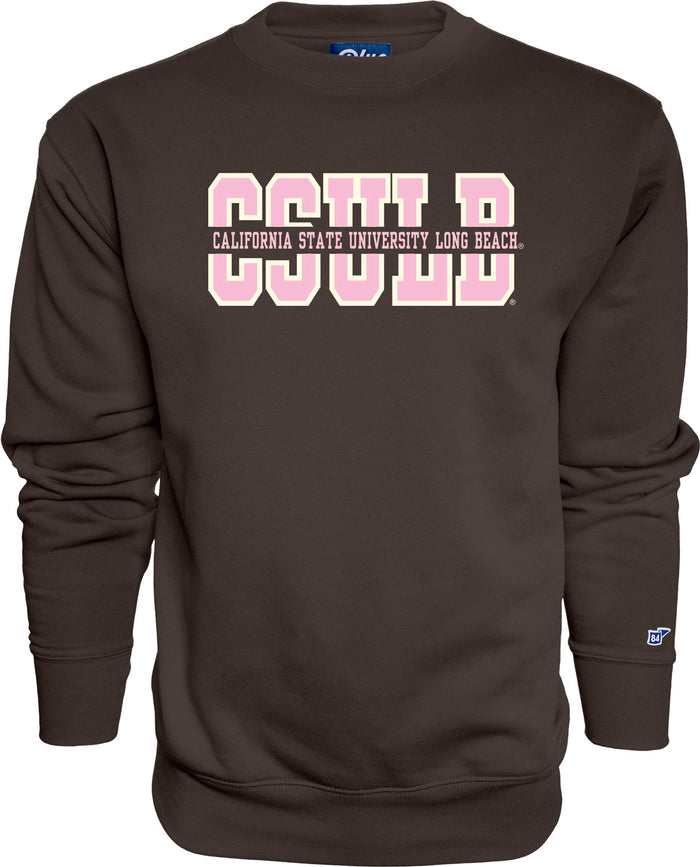 CSULB Inside CSULB Crewneck - Brown/Pink, Blue 84