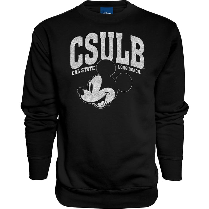 CSULB Mickey Headshot Crew - Black, Blue 84