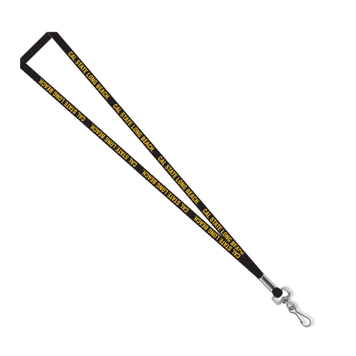 CSULB Shoestring Lanyard 3/8 - Black, Neil