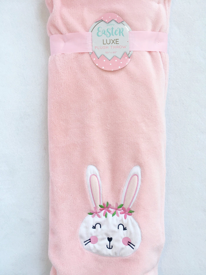 Easter Bunny Face Blanket Throw