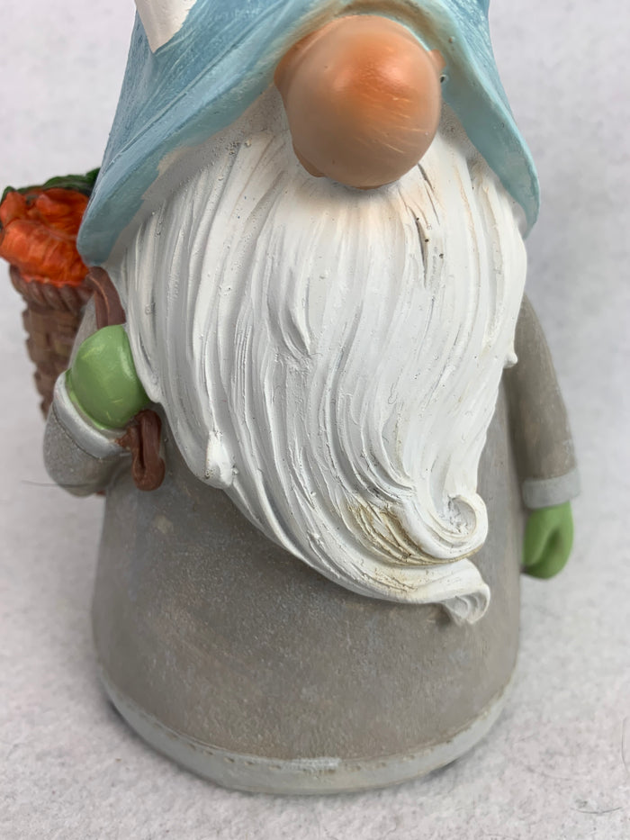Easter Gnome with Bunny Ears Carrying Backpack of Carrots