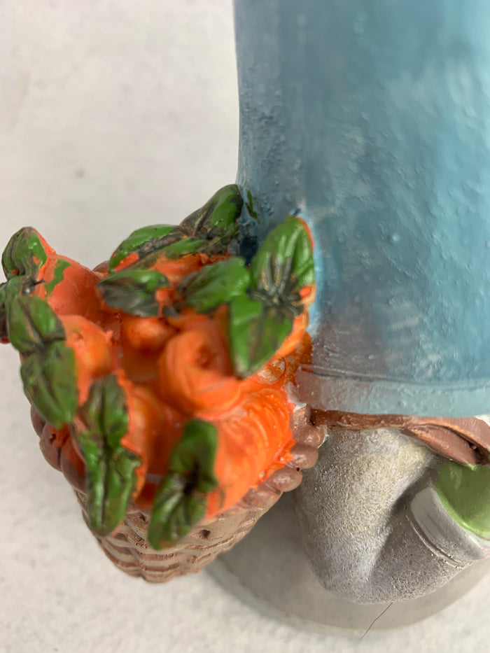 Easter Gnome with Bunny Ears Carrying Backpack of Carrots