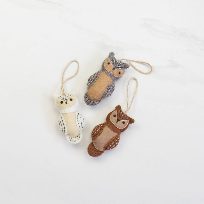 Felt Owl Ornaments