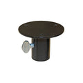 Black round metal flat mount bird house bracket.