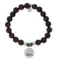 Garnet Stone Bracelet with Mom Crown Sterling Silver Charm