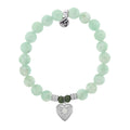 Green Angelite Bracelet with Self Love Sterling Silver Charm