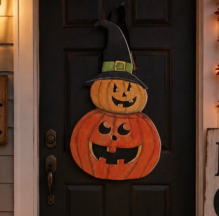Halloween Door Hanger Stacked Jack O' Lanterns/Door Decor