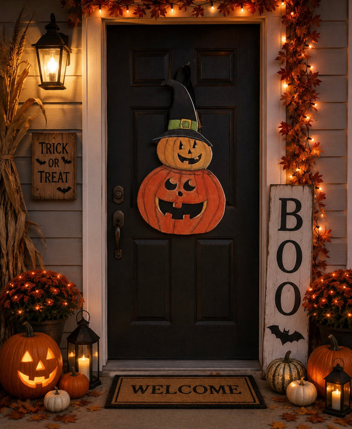 Halloween Door Hanger Stacked Jack O' Lanterns/Door Decor