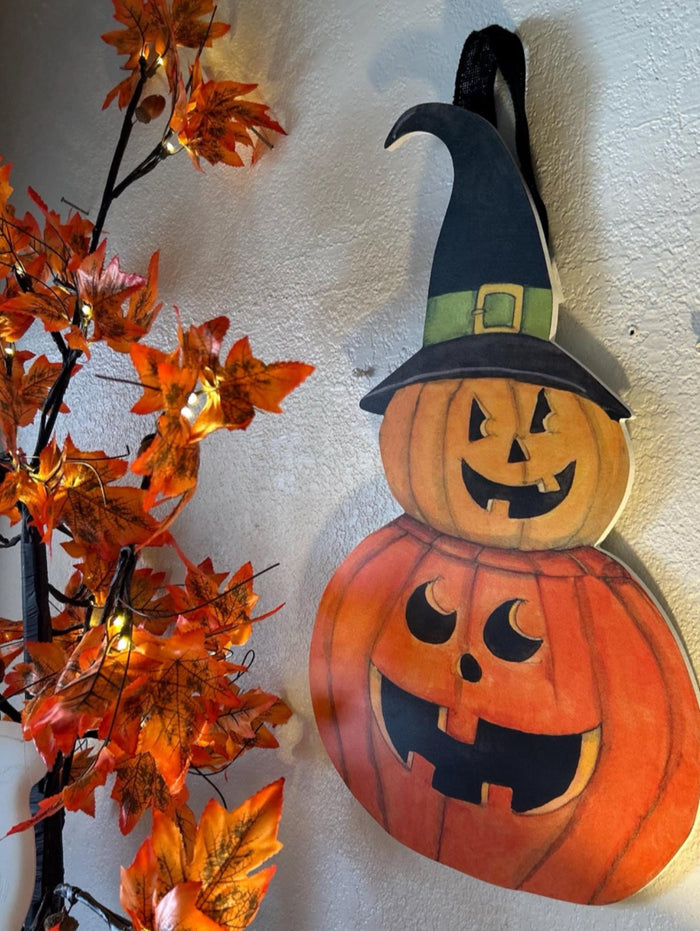 Halloween Door Hanger Stacked Jack O' Lanterns/Door Decor