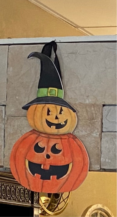 Halloween Door Hanger Stacked Jack O' Lanterns/Door Decor