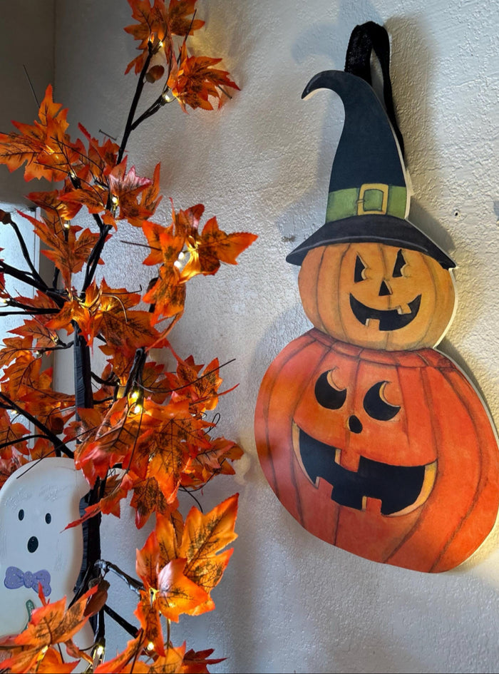 Halloween Door Hanger Stacked Jack O' Lanterns/Door Decor