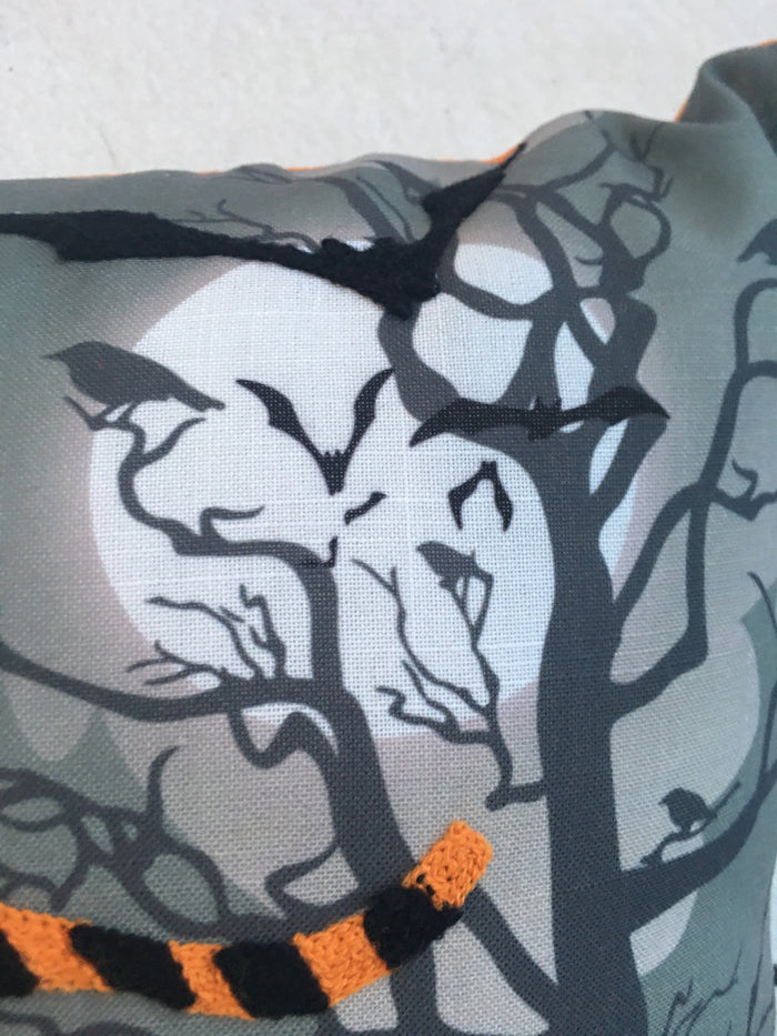 Halloween Gnome in Enchanted Forest Pillow