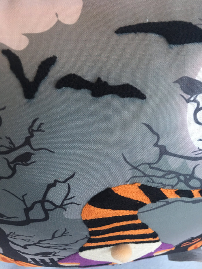Halloween Gnome in Enchanted Forest Pillow