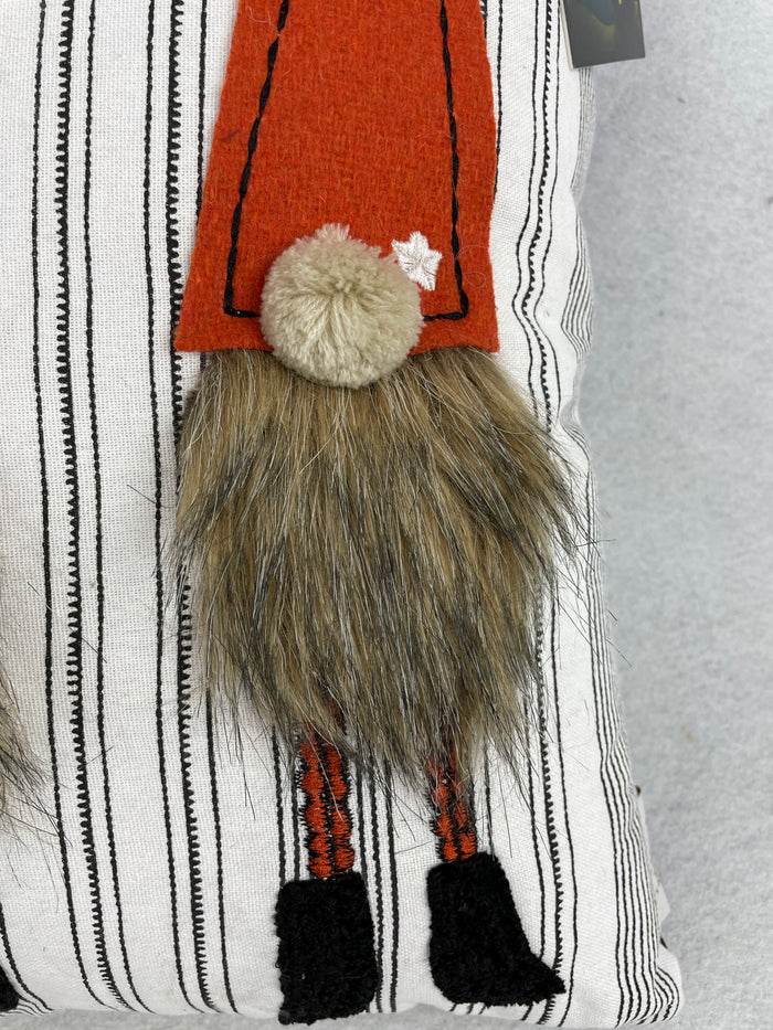 Halloween or Harvest 3 Gnomes with Fuzzy Beards Pillow