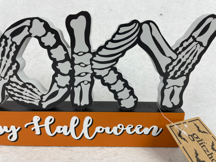 Halloween Spooky or Boo Block Sitter