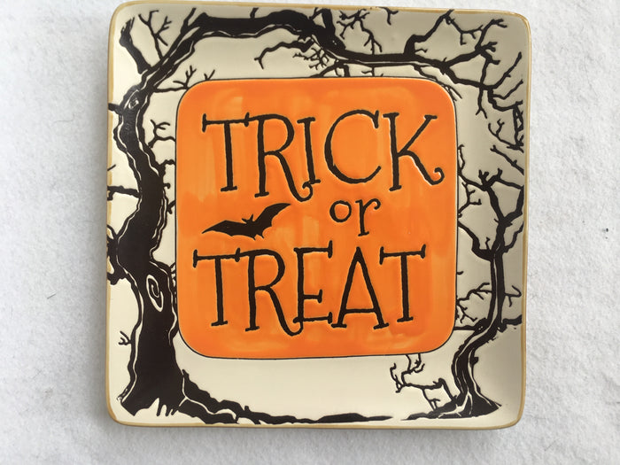 Halloween Trick or Treat Handcrafted Ceramic Plate