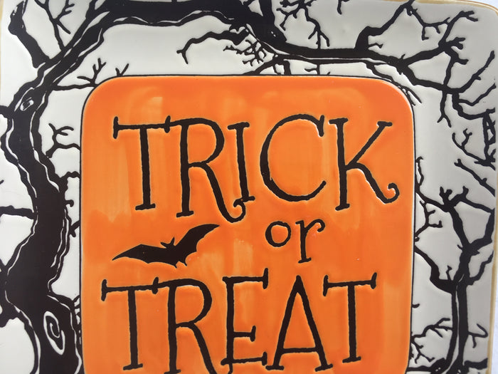 Halloween Trick or Treat Handcrafted Ceramic Plate