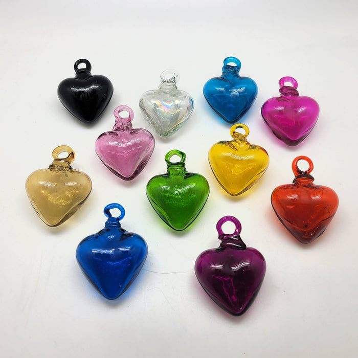 Handblown Glass Heart Ornaments
