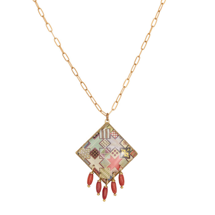 Harlequin Necklace - Coral
